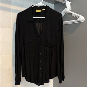 Maeve Black Button Down Shirt